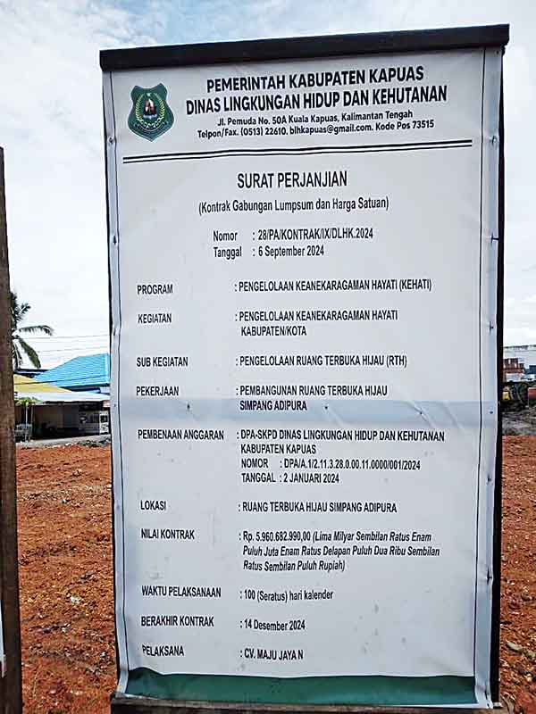Proyek RTH Diduga Tidak Sesuai Spesifikasi